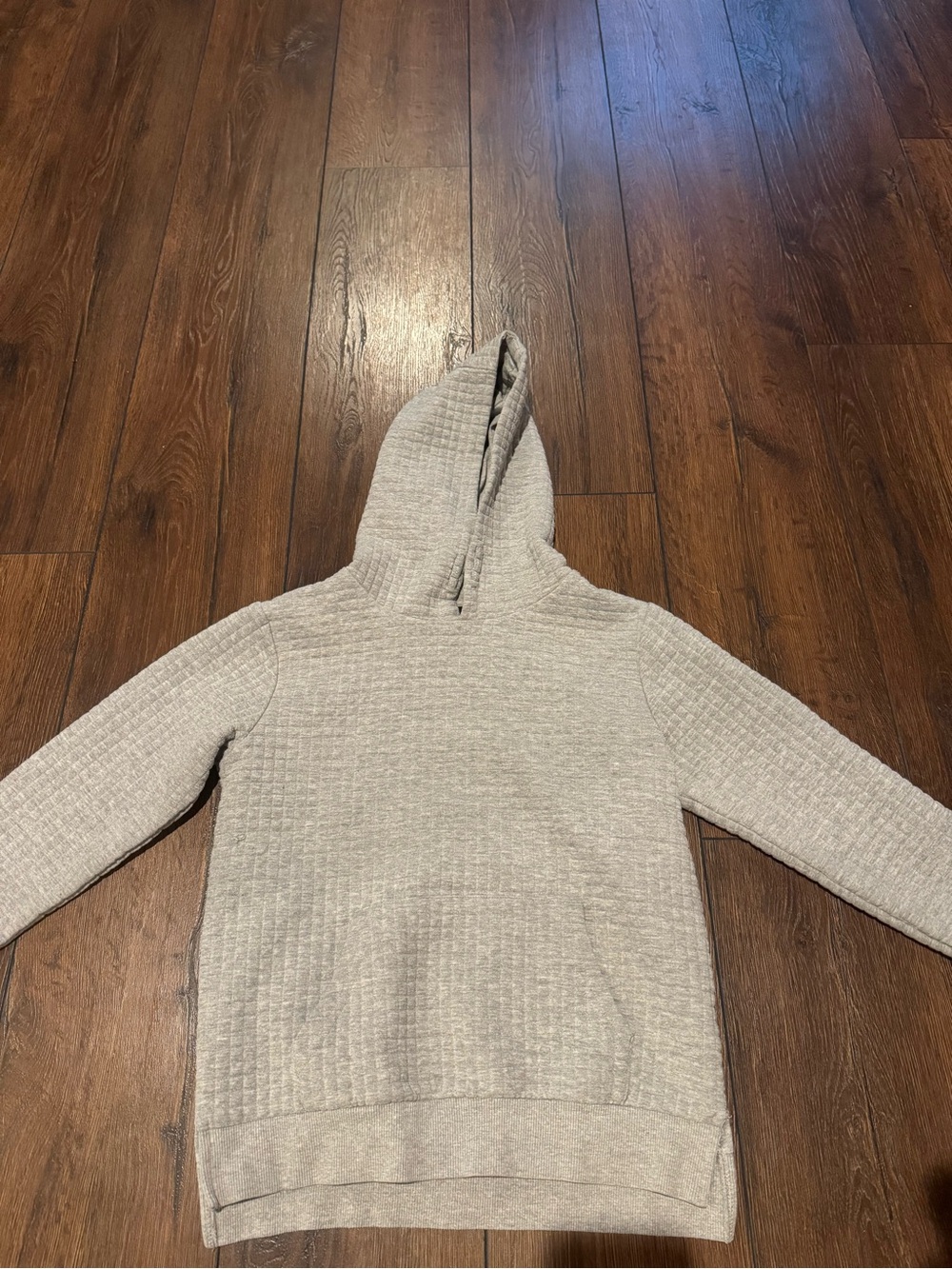 Kids size 12  Light Gray Quilted Hoodie Sweatshirt